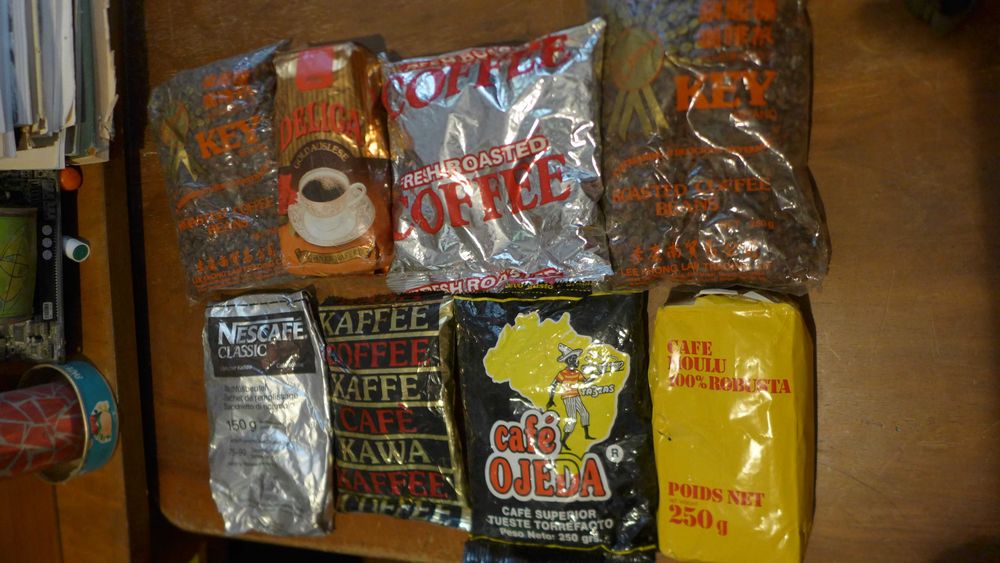 Pungi Firme Tipuri Vechi de Cafea Boabe Vitrina Colectie Vintage Retro