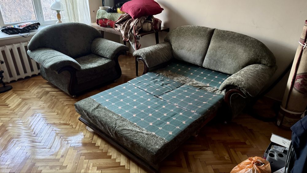Диван + кресло + стенка + шкаф  + кровать одноместная +