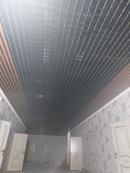 установка грильято, реечний потолки. осма потолок урнатиш. Самарканд