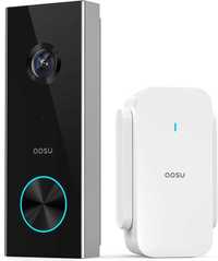 Безжична камера за звънец AOSU,с батерии видео звънец