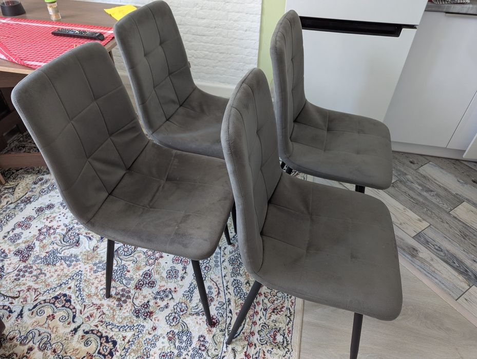 Стул Чили., 86x45x37 см, серый 4 штуки