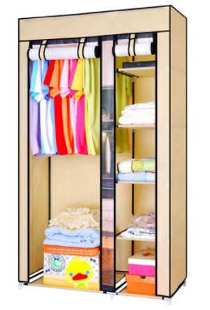 Sifonier textil dublu,umerase + 5 rafturi