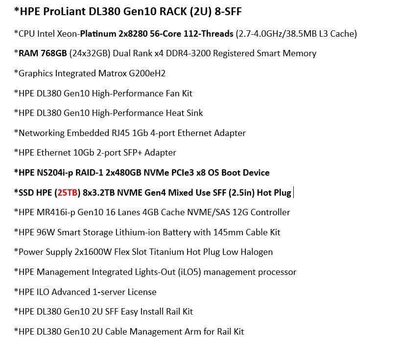 HP  ProLiant DL380 Gen10