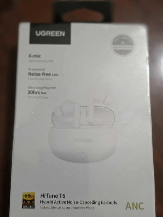 Безжични слушалки Ugreen - WS200 HiTune T6, TWS, ANC, бели