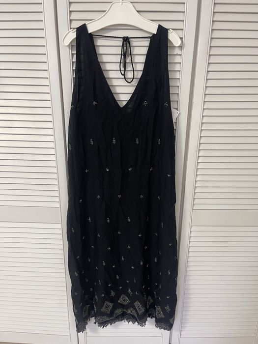 Rochie Zara neagra cu margele cusute lunga