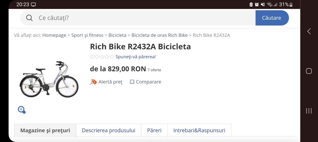 Bicicleta Rich bike 263A