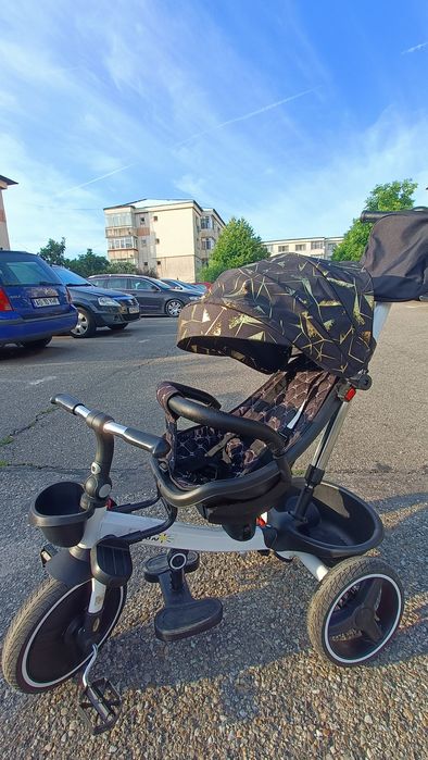 Tricicleta copii COOL Trike Gold, pozitii somn, roti de silicon