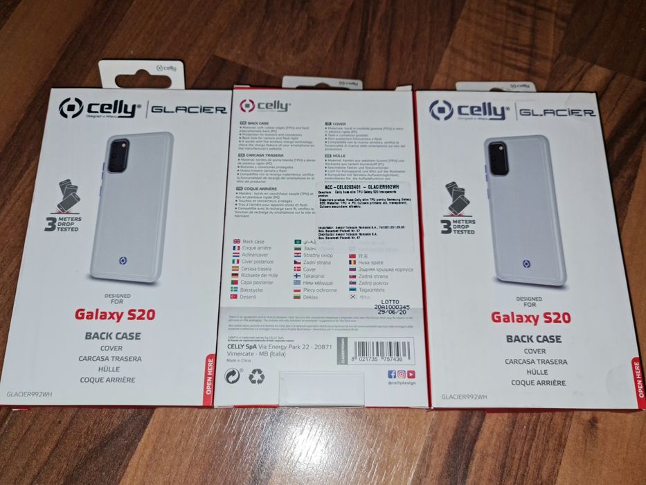 Husa antisoc originala Celly Glacier Cover Samsung Galaxy S20 4G/5G