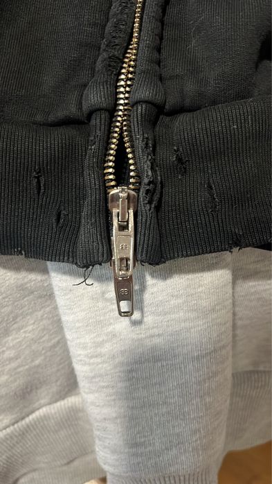 Balenciaga Mettal Zip Up Hoodie Disstresed