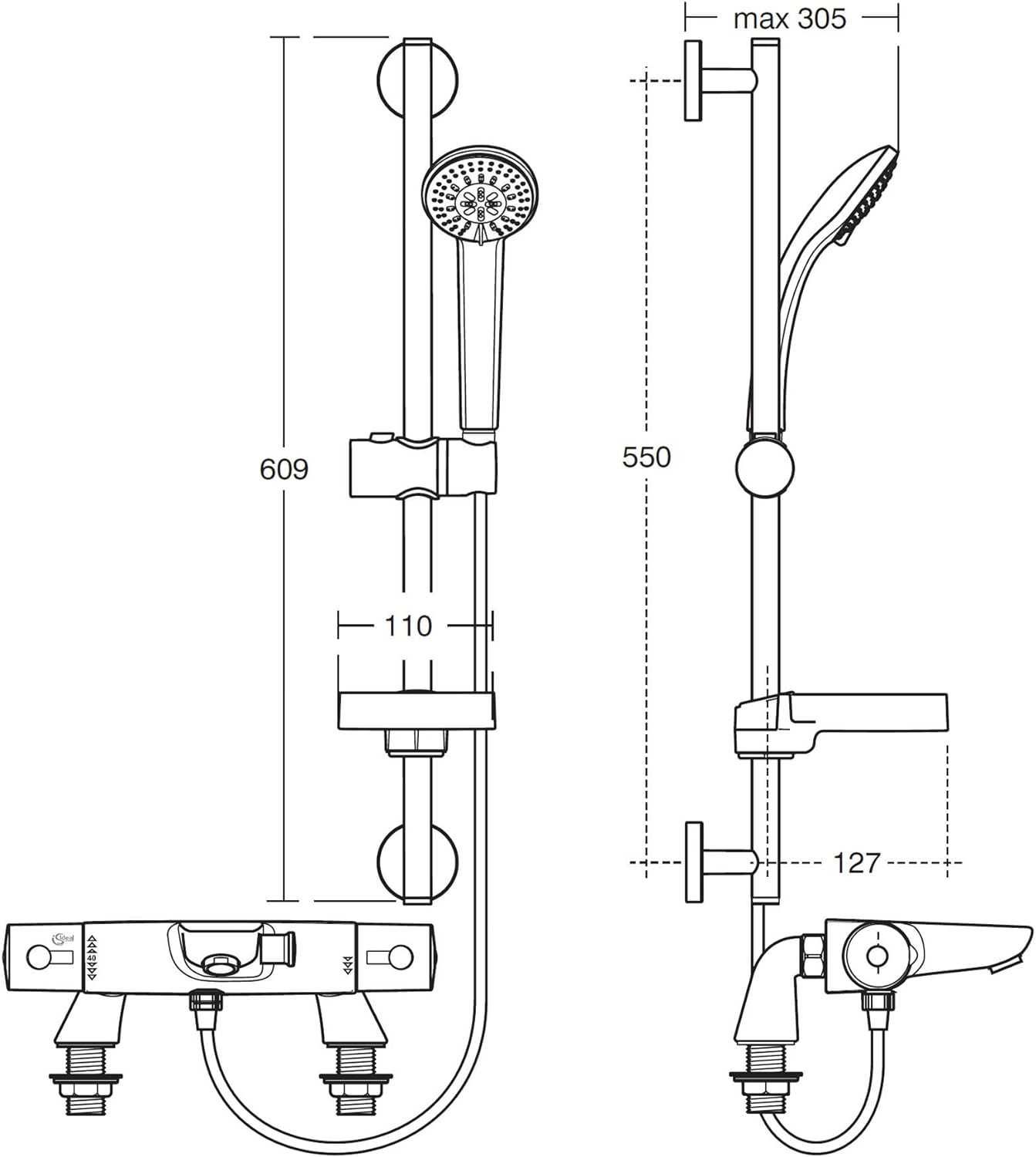 Ideal Standard Alto Ecotherm душ система комплект A5636AA bath mixer