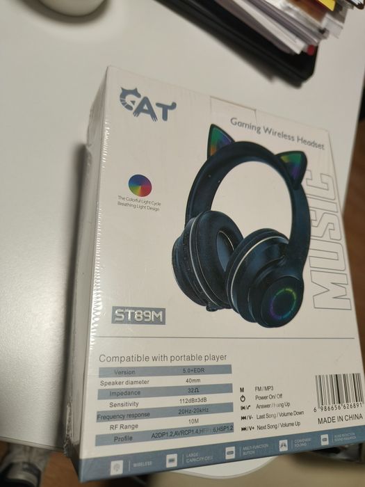 Casti wireless cu urechi de pisica