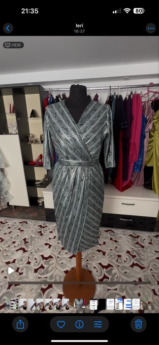 Rochie verde cu cordon