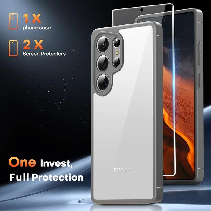 Husa protectie + 2 folii protectoare samsung galaxy s25 ultra/S25 plus