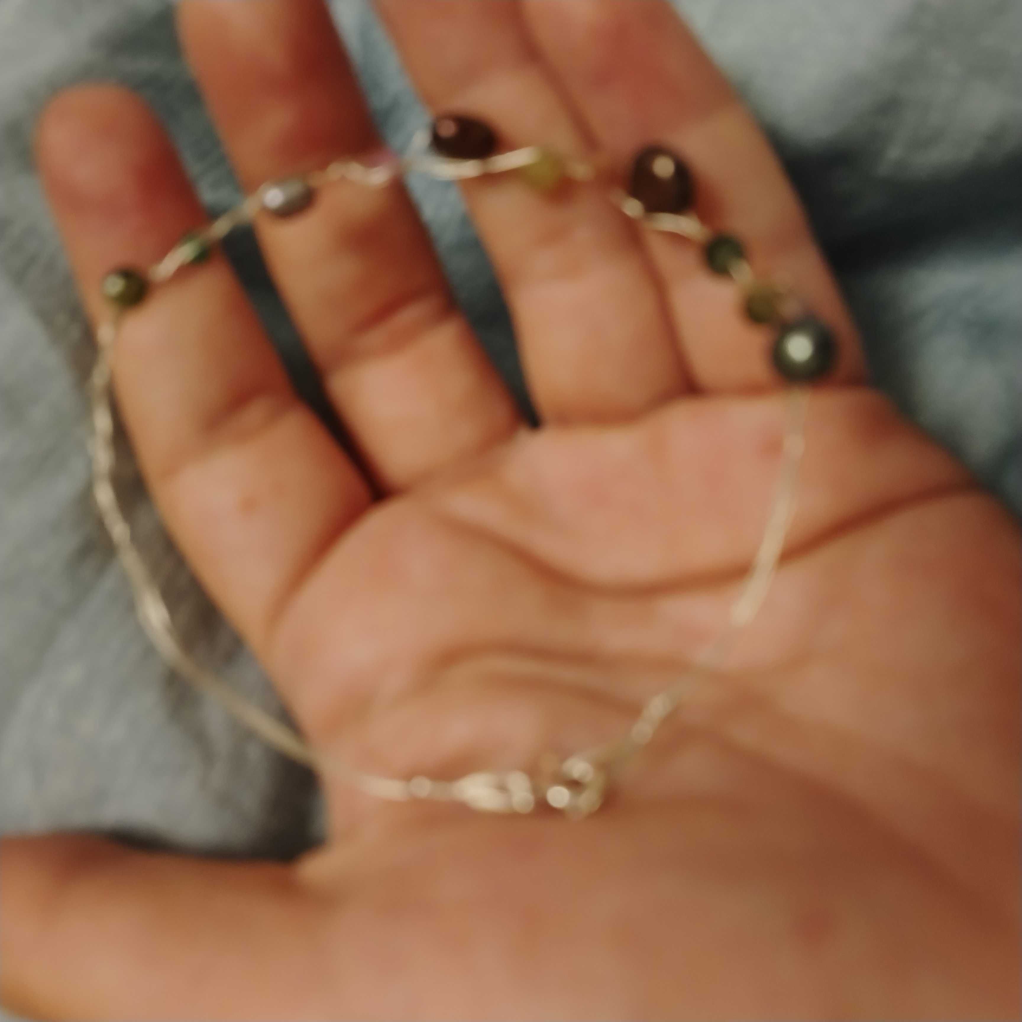 Brățară din argint 925 și pietre prețioase, perle naturale, unicat
