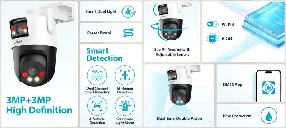 Камера арзон сотилади, 3+3-мегапиксельная уличная Wi-Fi .