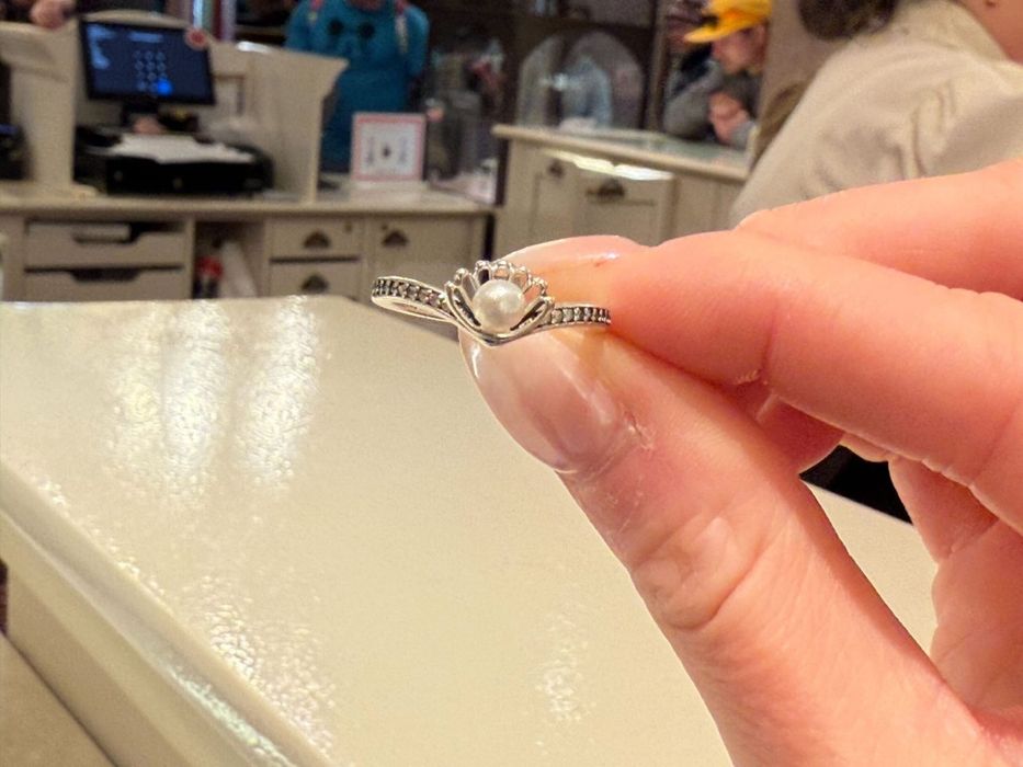 Inel Pandora argint s925 perla mica sirena disney printesa ariel