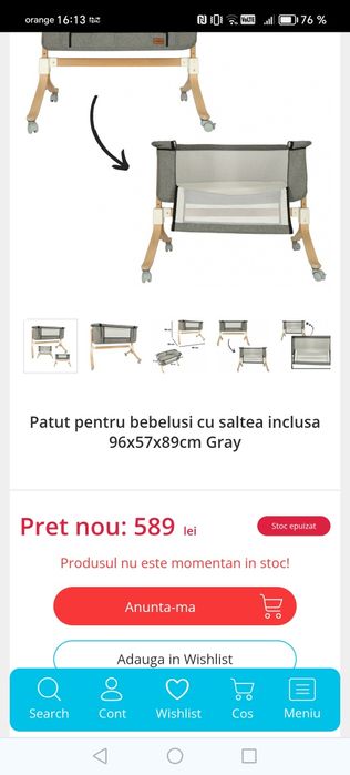 Pătuț bebeluși ca nou