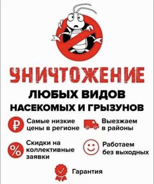 Уничтожение тараканов клопов Дезинфекция крыс мышей ос