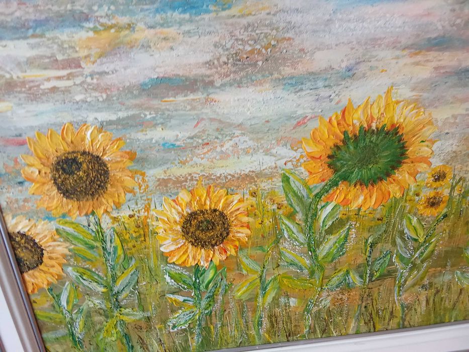 Vând tablou pictat manual in cutit