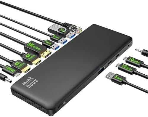 Нов USB-C 12 в 1 док станция, 8K DP, Dual 4K HDMI, Ethernet, 130W PD