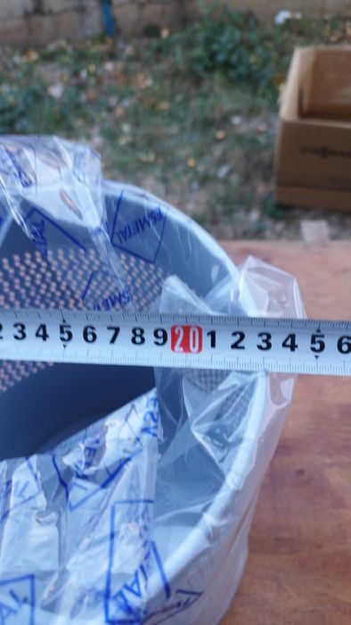 Метален кош за боклук Esmetal сив кръгъл Ф23см и височина 28см Нов