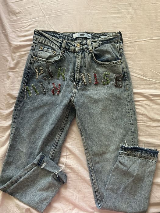 Уникални дънки с камъни - модел "PARADISE"