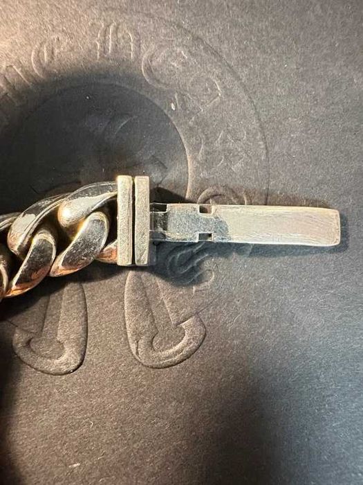 Chrome Hearts .925 Silver Smooth Cuban Link Dagger ID Bracelet