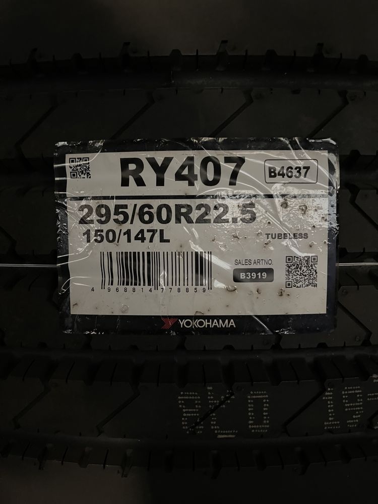 Грузовые шины YOKOHAMA 295/60 R22.5 RY407 (рулевая ось)