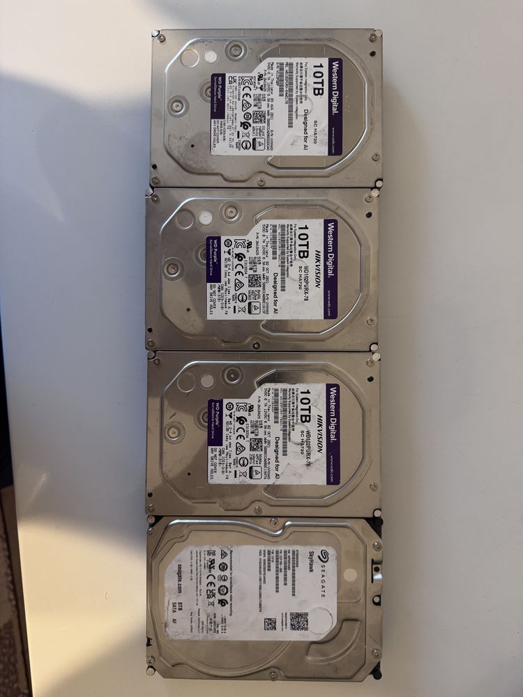 Жесткий диск WD Purple 10TB и Seagate 8TB для видеонаблюдения