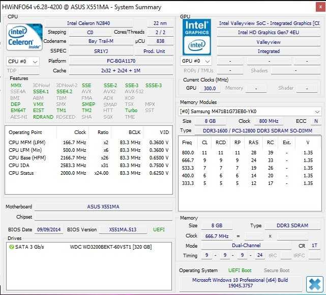 Laptop Asus Intel Gen 4 15.6 40Cm Ram 8Gb HDD/SSD