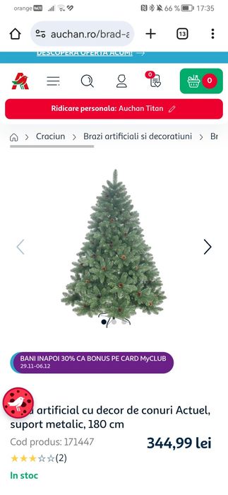 VÂND brad artificial 180cm in stare perfectă