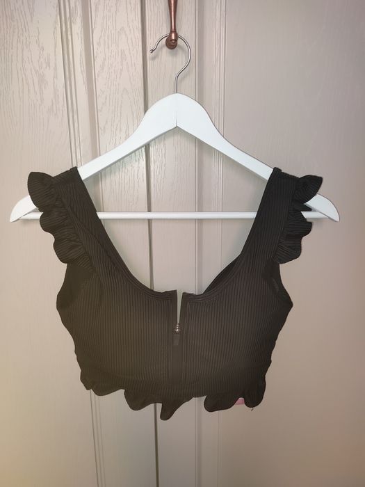 Нов черен къс дамски топ Gina Tricot