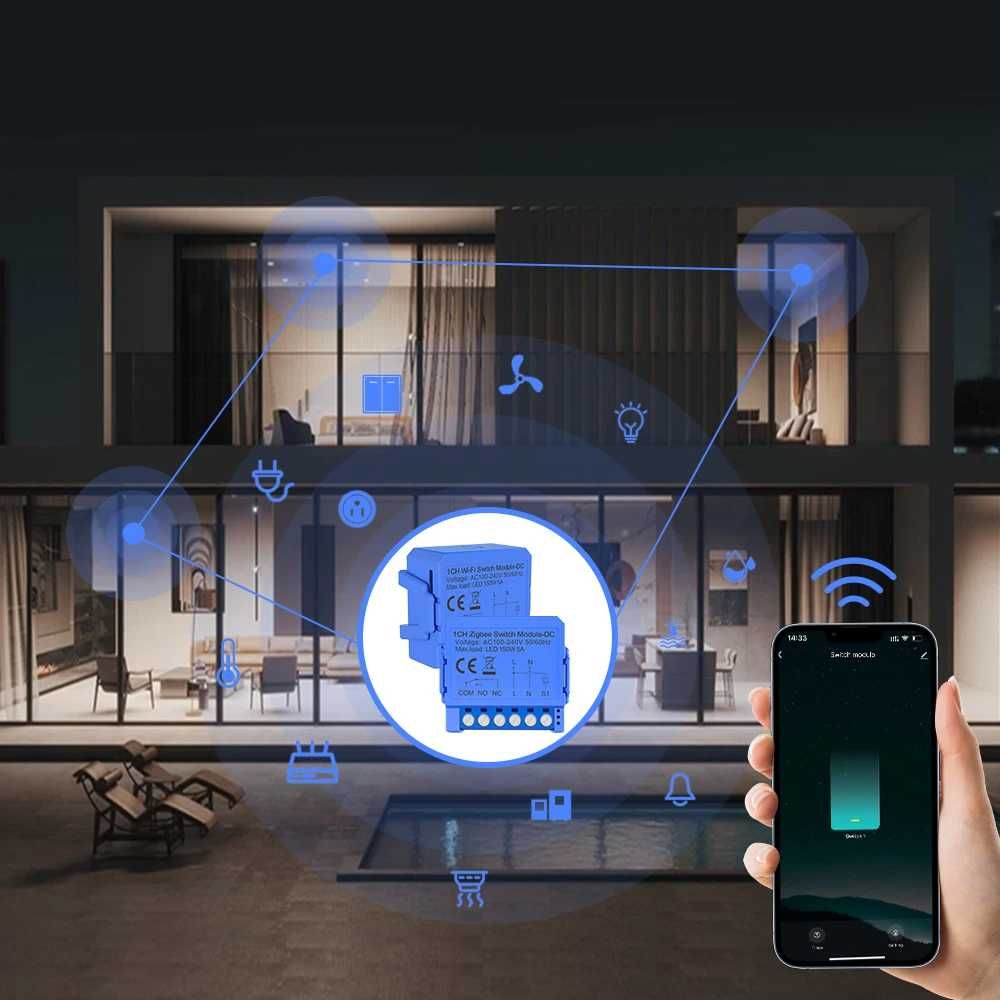AVATTO ZWSM16-DC Zigbee модул за сух контакт – едноканален | DC 24–32V
