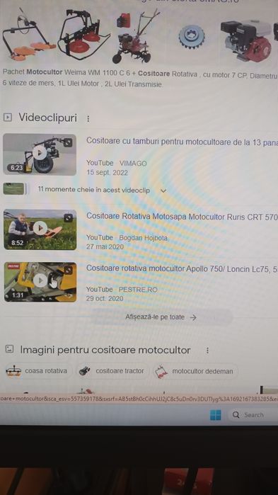 Cositoare rotativa cu 2 talere pe cuplă de putere  ruris etc