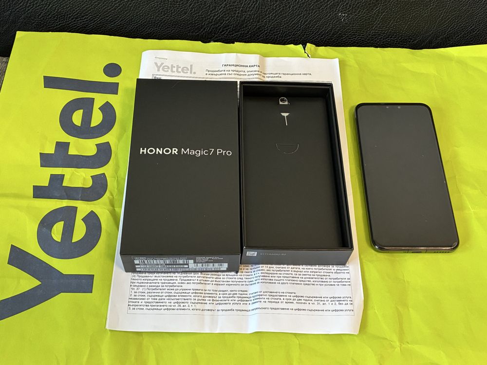 КАТО НОВ 512GB Honor Magic 7 Pro Yettel Гаранция 2028г. Black / Черен