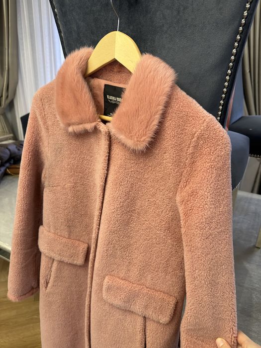 Шуба из овчины с норкой