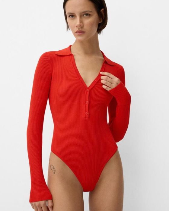 Bershka боди – оранжево/червено, отлично състояние