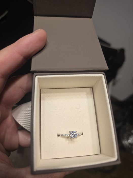 Inel logodna aur alb Teilor