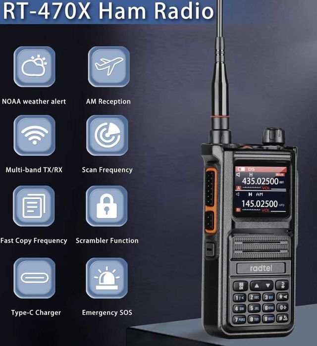Statie Radioamantor Radtel RT-470X cu bandă completă 256 de canale,AIR