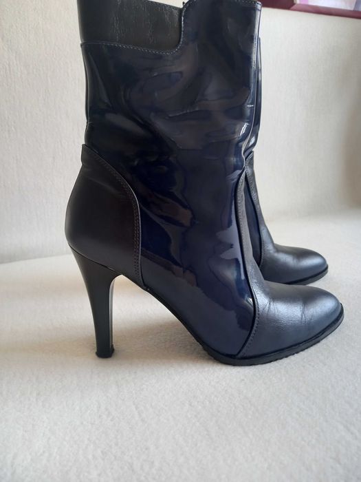 Botine piele naturala elegante cu toc Benvenuti