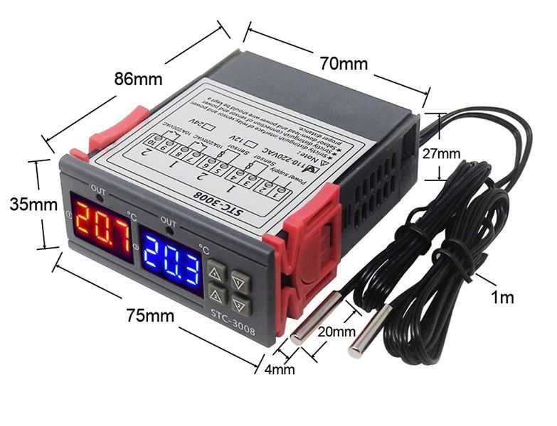Termostat dublu dual control 220V maternitate incubator STC 3008