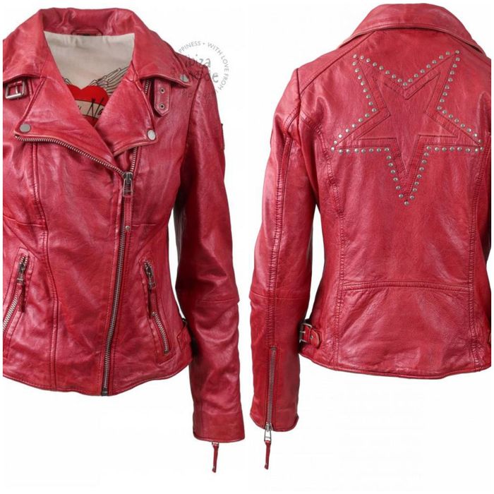 дамско яке Freaky nation естествена кожа разм.М червен