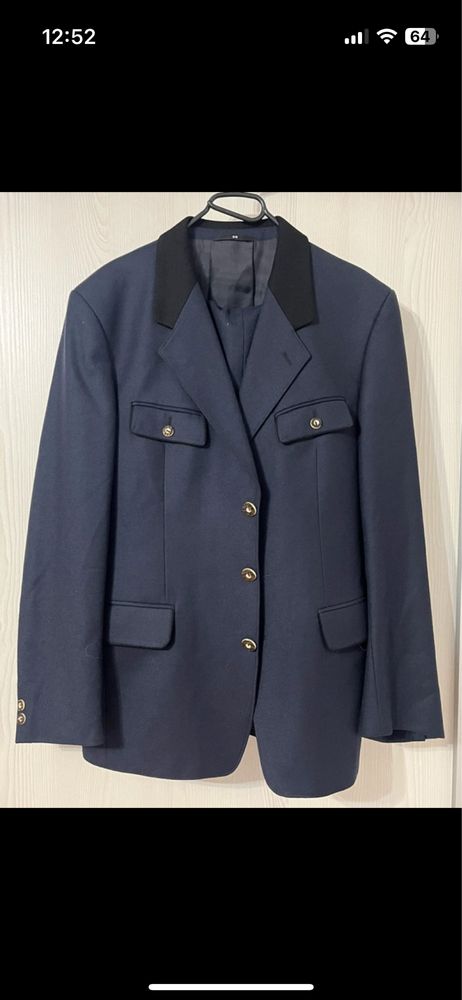 Costum, doua piese, stil bavarez, bleumarin