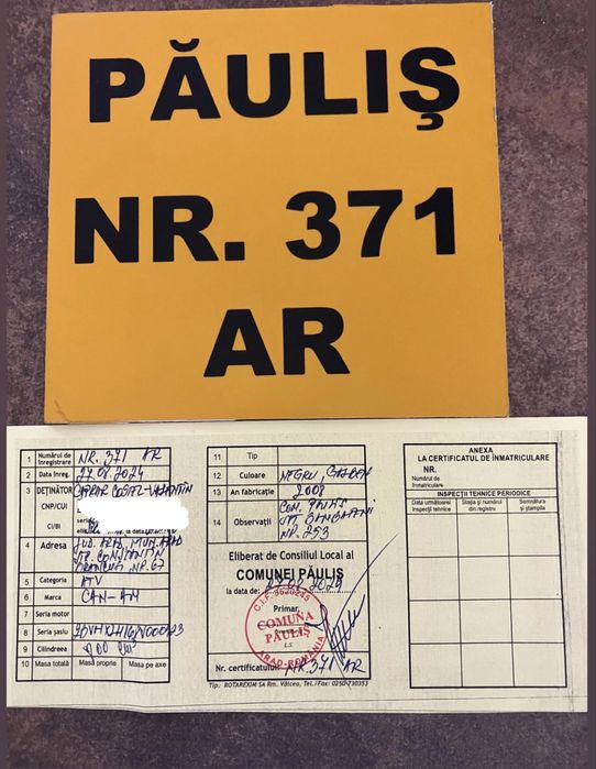 Vand - ATV inmatriculat