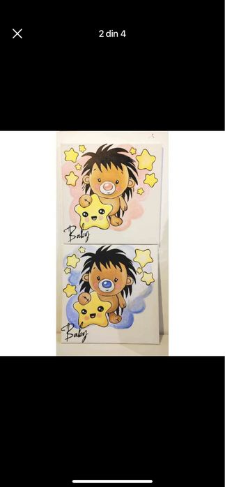 Tablouri bebelusi pictate manual