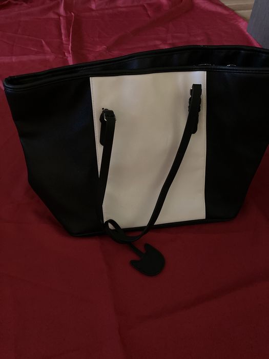 Geanta dama alb / negru