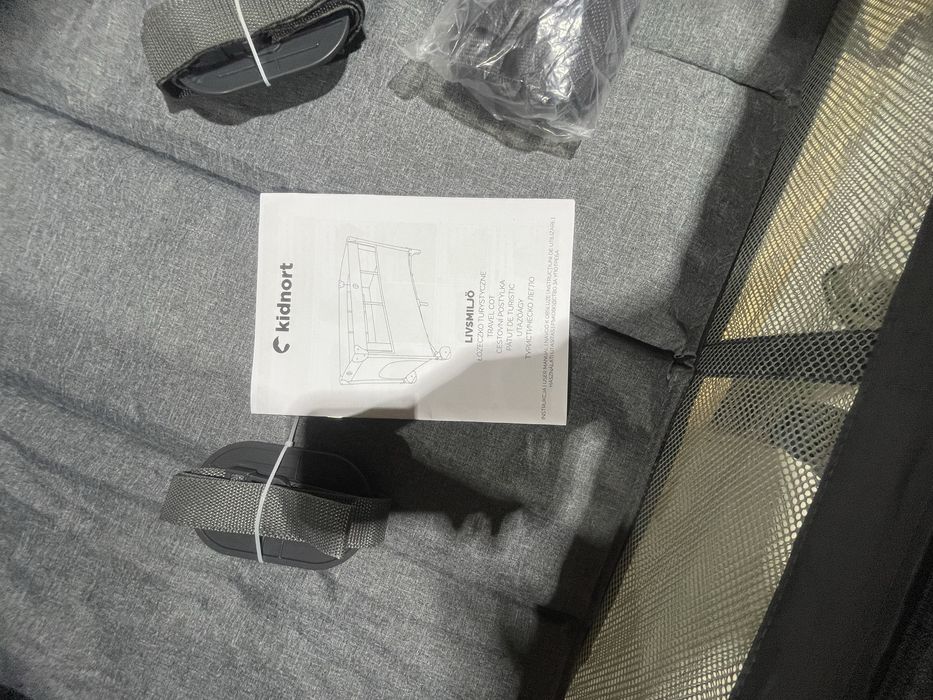 Patut pliabil 3 in 1 cu laterala culisanta Kidnort Livsmiljo  Grey