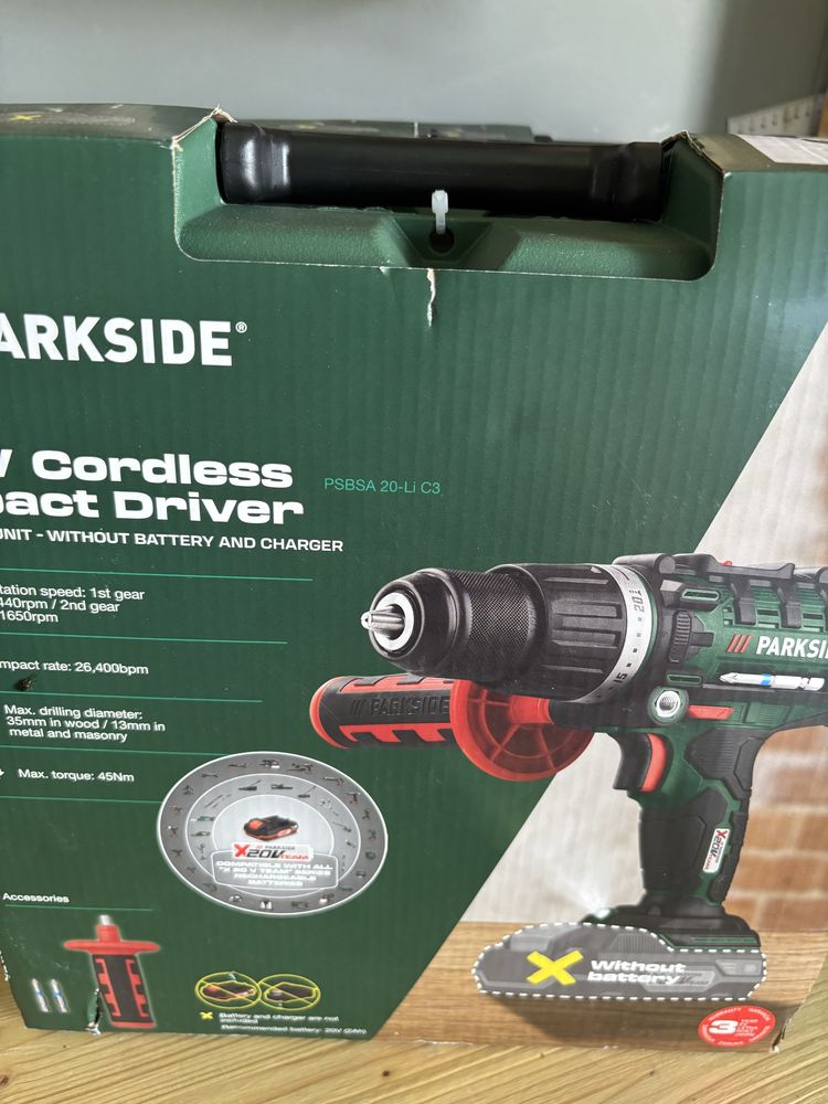 Masina de insurubat cu percutie 3 in 1 Parkside PSBSA 20-Li