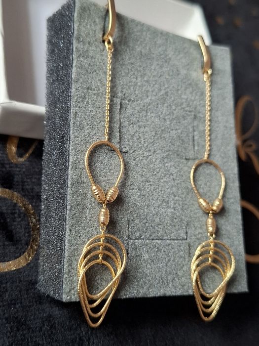 Cercei aur 14k lungi 8.5cm