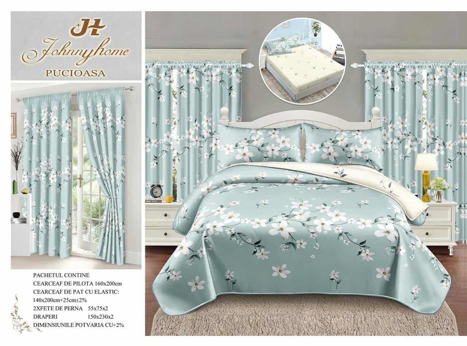 Seturi lenjerie de pat+draperie